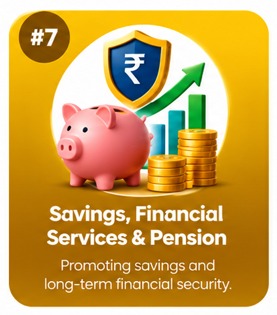 Savings, financial services and pension illustration